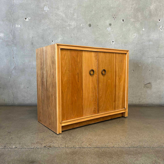 MCM Two Door Cabinet 1960s Restored Solid Wood & Veneers Natural Finish #1