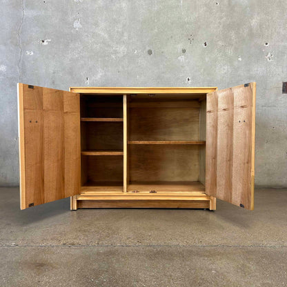MCM Two Door Cabinet 1960s Restored Solid Wood & Veneers Natural Finish #1