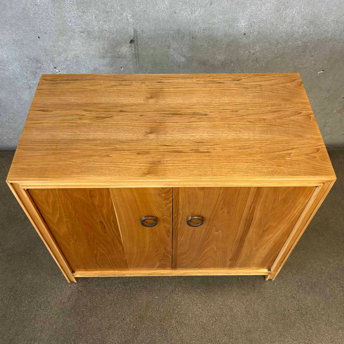MCM Two Door Cabinet 1960s Restored Solid Wood & Veneers Natural Finish #1