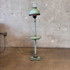 Mid Century Original Painted Toleware Wood & Metal Floor Lamp