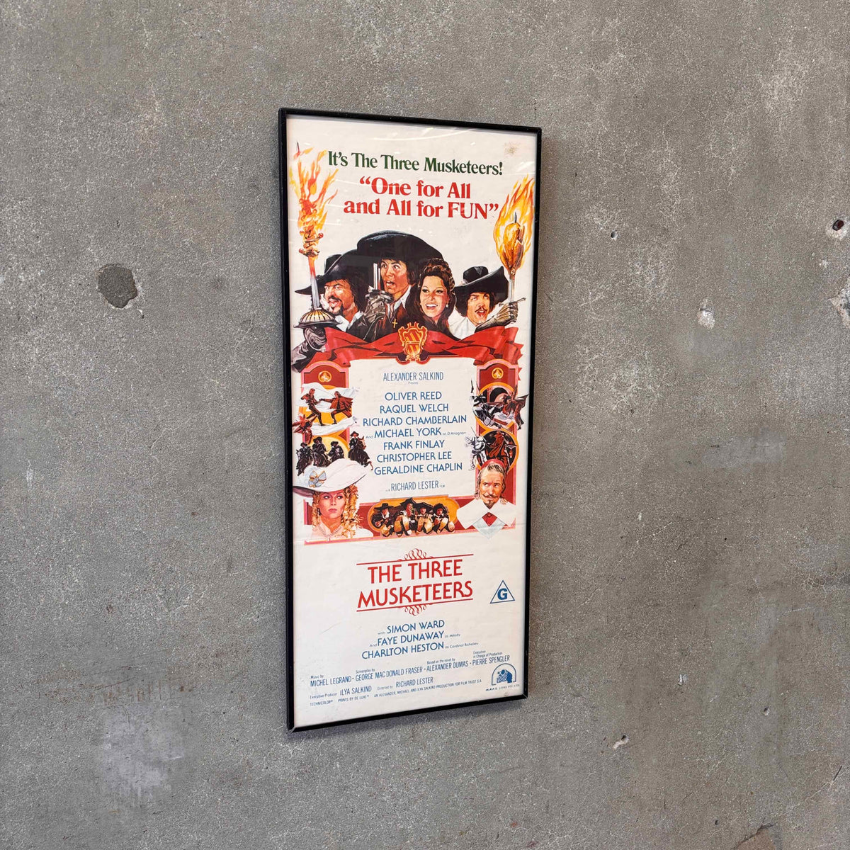Vintage Framed The Three Musketeers Movie Poster