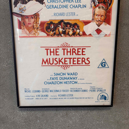 Vintage Framed The Three Musketeers Movie Poster