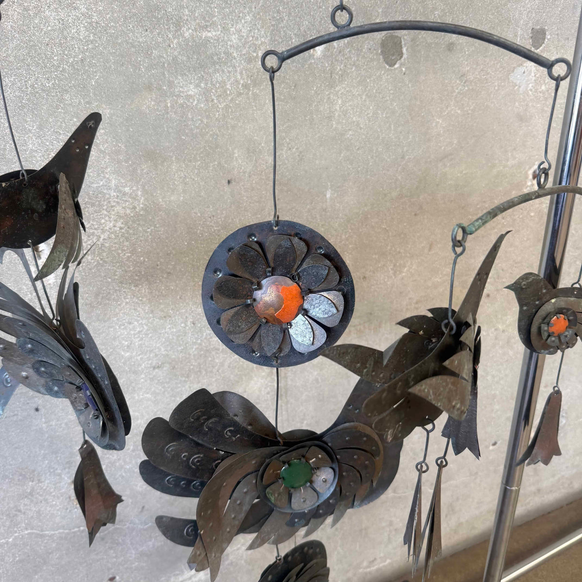 1970s Cesar Vasquez Lapis Brass Copper Enamel Hanging Mobile