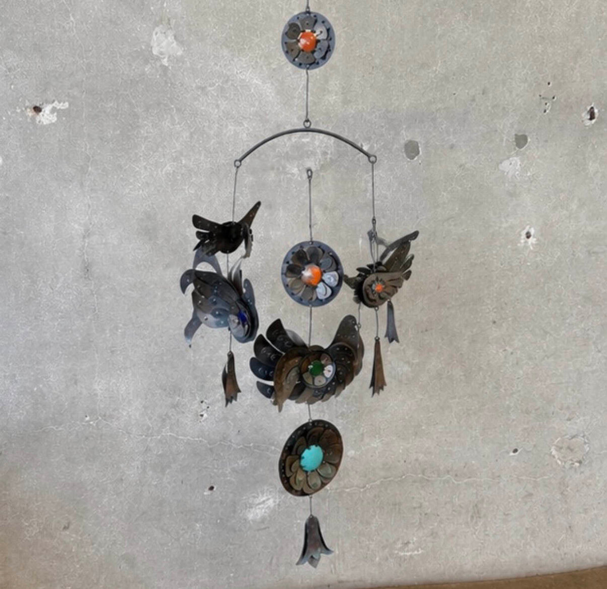 1970s Cesar Vasquez Lapis Brass Copper Enamel Hanging Mobile