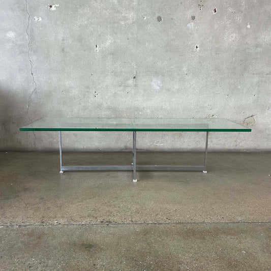 Mid Century Chrome & Glass Coffee Table - All Original