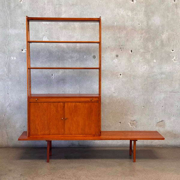 Mid Century Modern Scandinavian Bookcase w/ Table Base