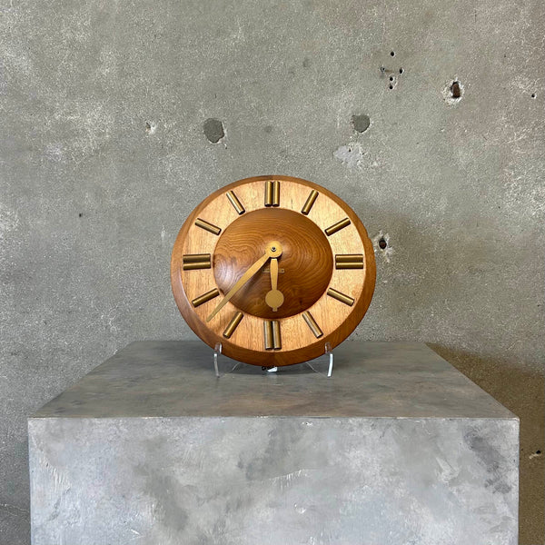 Vintage Seth Thomas Mid Century Modern Wooden Wall Clock (Working)