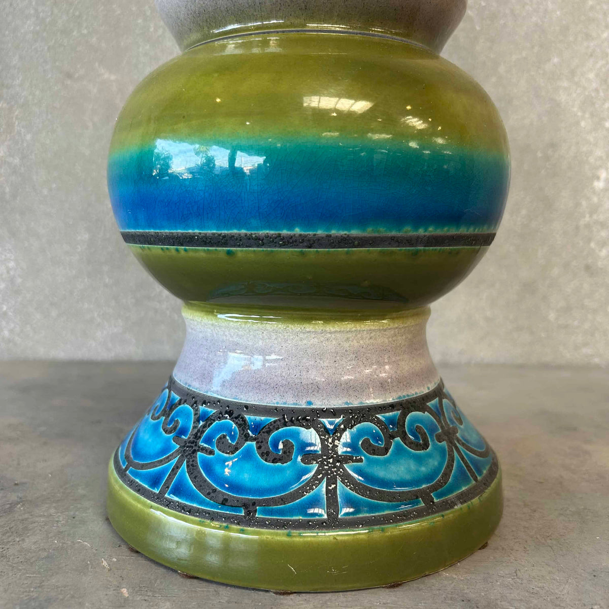 Mid Century Bitossi for Raymore Ceramic Vessel w/ Removable Round Top