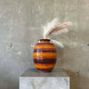 Vintage Orange-Red Fat Ceramic Vase