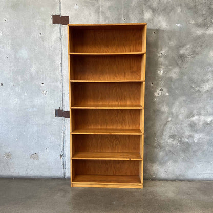 Vintage Solid Wood/Plywood Back 6 Shelf Bookcase