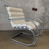 Vintage MK Knoll Lounge Chair - White Leather & Chrome