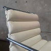 Vintage MK Knoll Lounge Chair - White Leather & Chrome
