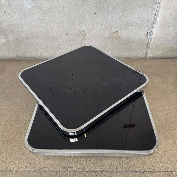 Post Modern Black & Chrome 360 Swivel Coffee Table