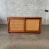 Mid Century Mahogany & Cane Credenza By Brown Saltman