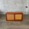 Mid Century Mahogany & Cane Credenza By Brown Saltman