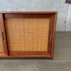 Mid Century Mahogany & Cane Credenza By Brown Saltman
