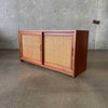 Mid Century Mahogany & Cane Credenza By Brown Saltman