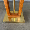 Vintage Oak & Brass Floor Lamp
