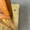 Vintage Oak & Brass Floor Lamp