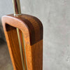 Vintage Oak & Brass Floor Lamp