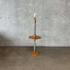 Vintage Oak Floor Lamp With Table Top