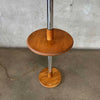 Vintage Oak Floor Lamp With Table Top