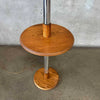 Vintage Oak Floor Lamp With Table Top