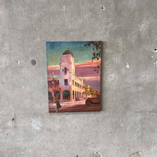 1920s Art Deco Oil Painting