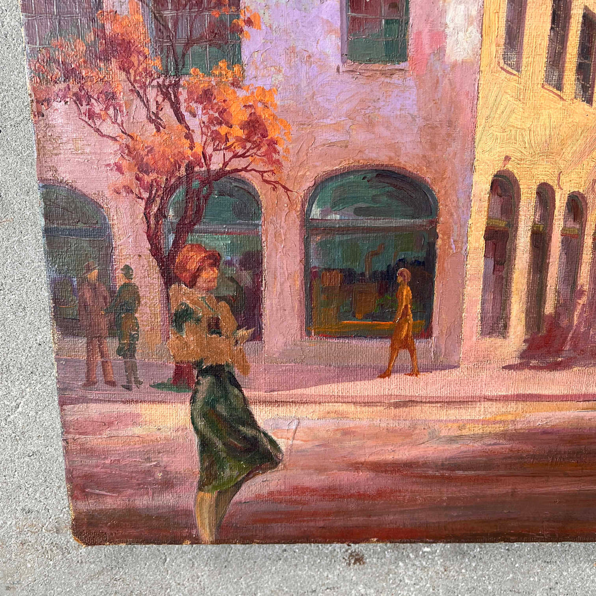 1920s Art Deco Oil Painting