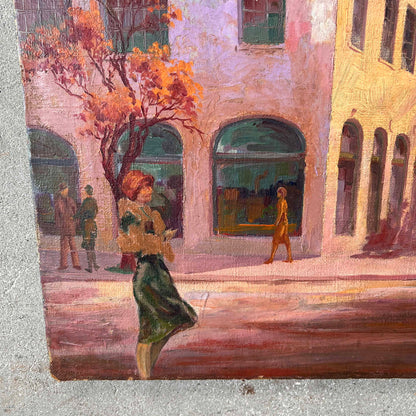 1920s Art Deco Oil Painting