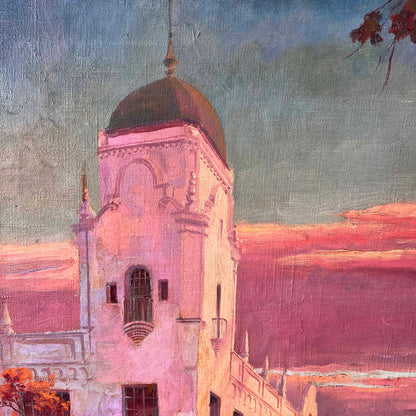 1920s Art Deco Oil Painting
