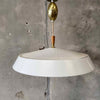 Mid Century Modern White Dome Pendent Light