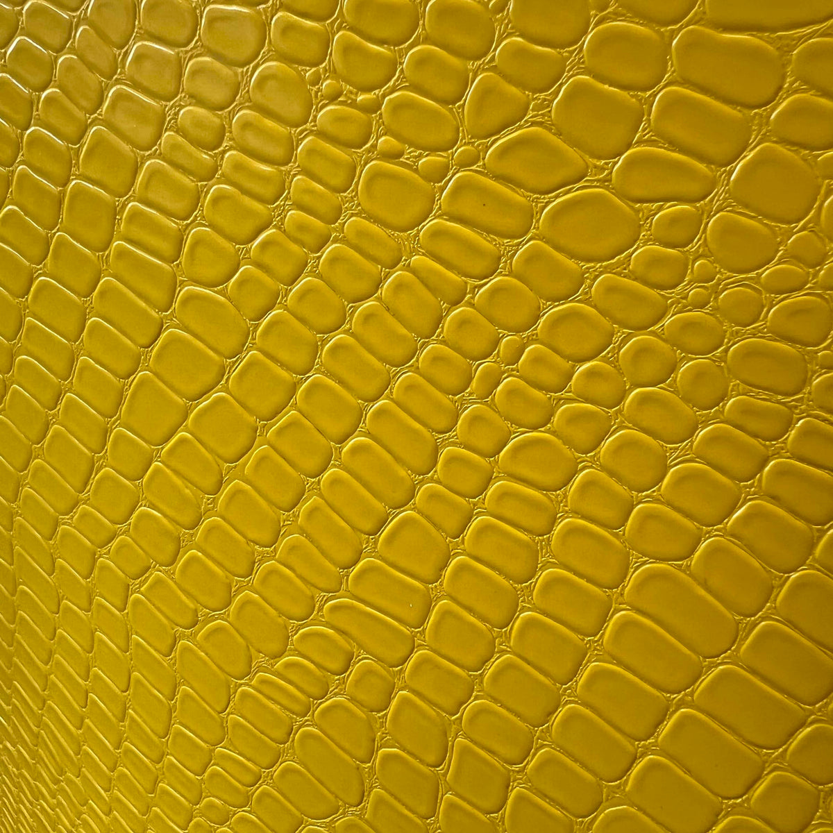 Vintage Mid Century Modern Yellow Swivel Chair With Snake Texture