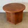Vintage Lane Mid Century Modern End Table,  Octogon Base With Round Top