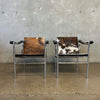Pair of Le Corbusier LCI Cowhide & Chrome Lounge Chair