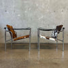 Pair of Le Corbusier LCI Cowhide & Chrome Lounge Chair