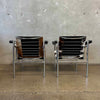 Pair of Le Corbusier LCI Cowhide & Chrome Lounge Chair