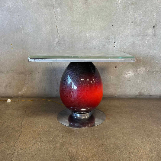 Pair Of 80's Murano Light Up Tables
