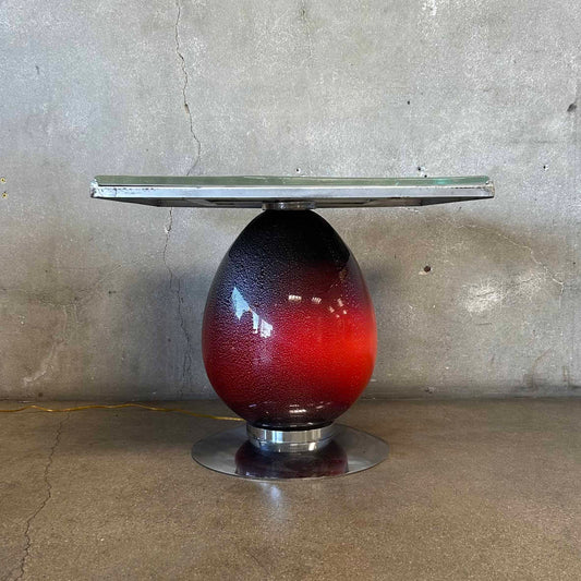 Pair Of 80's Murano Light Up Tables