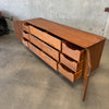 Mid Century Modern 12 Drawer Dresser in Danish Walnut