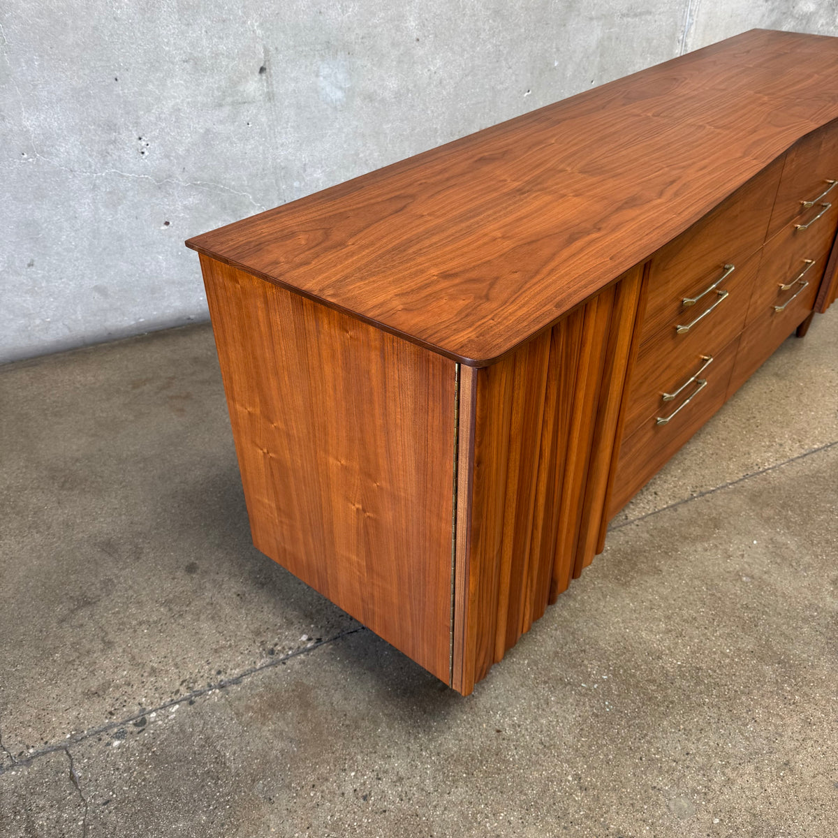 Mid Century Modern 12 Drawer Dresser in Danish Walnut