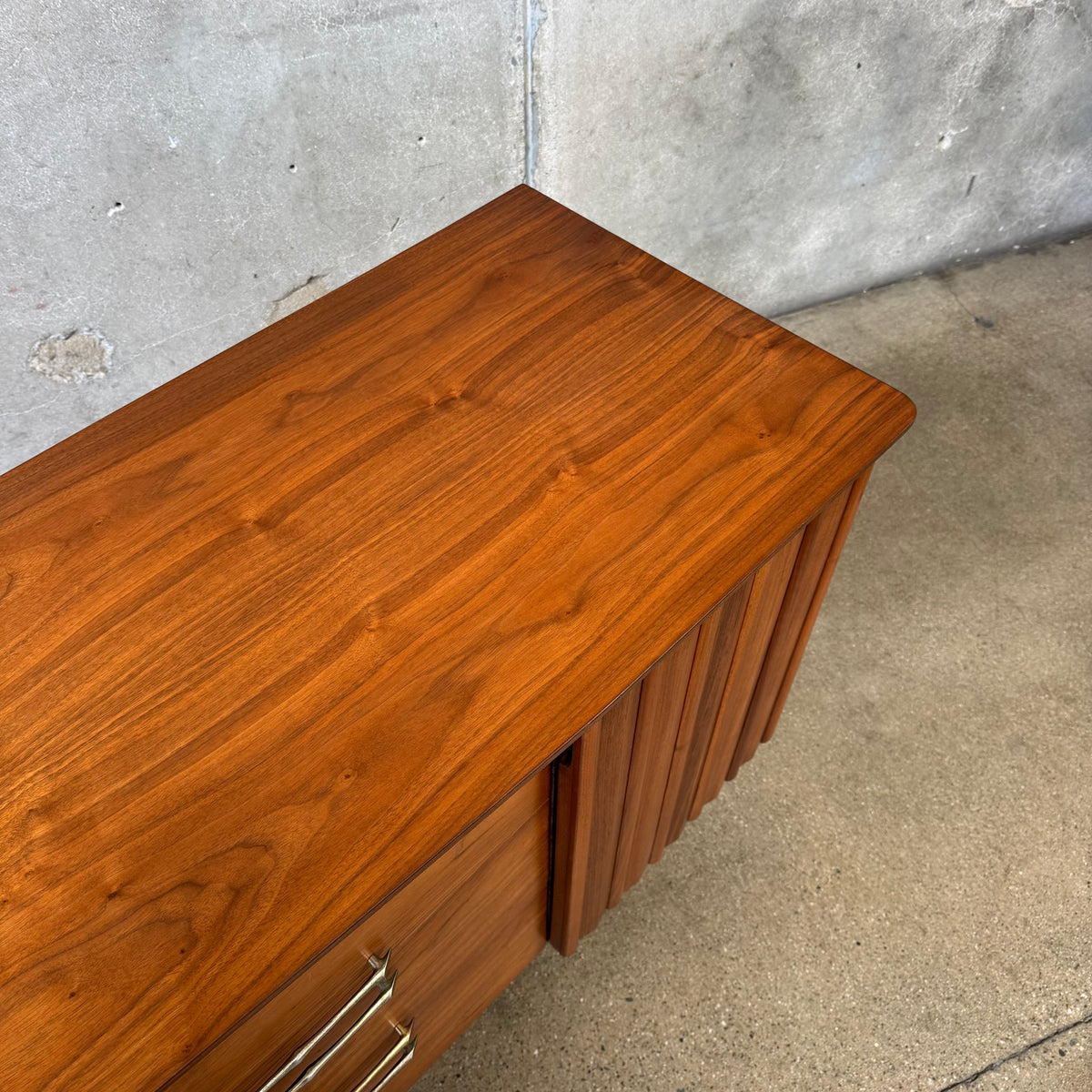 Mid Century Modern 12 Drawer Dresser in Danish Walnut