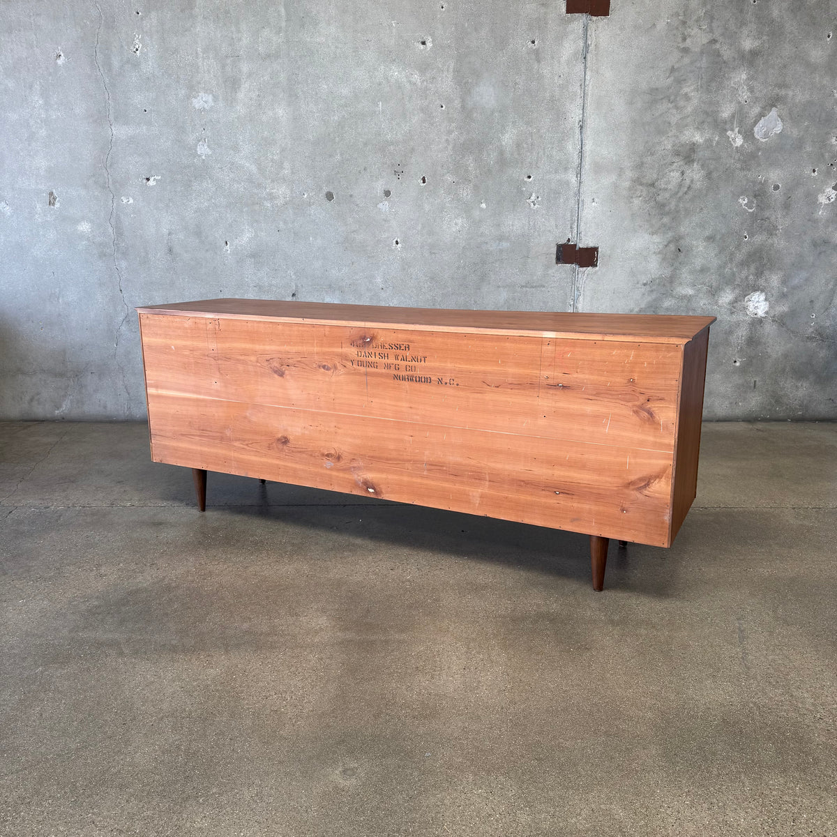Mid Century Modern 12 Drawer Dresser in Danish Walnut