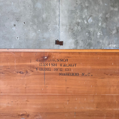 Mid Century Modern 12 Drawer Dresser in Danish Walnut