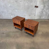 Mid Century Modern Night Stands in Danish Walnut