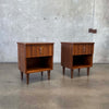 Mid Century Modern Night Stands in Danish Walnut
