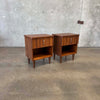 Mid Century Modern Night Stands in Danish Walnut