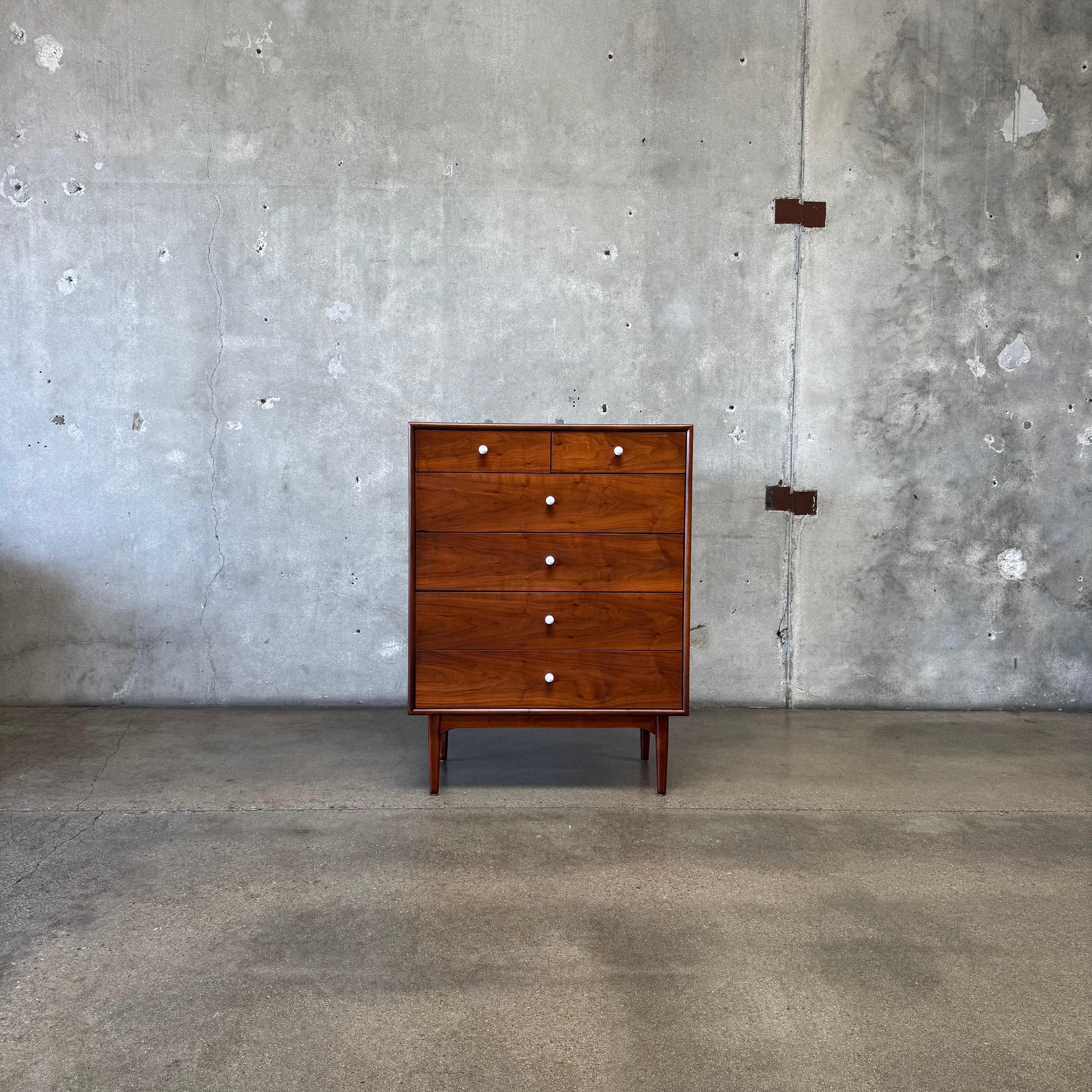 Mid Century Modern Highboy Dresser by Kipp Stewart for Drexel Declarat