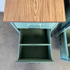 Vintage Mid Century Industrial Modern Sage Green Cabinets