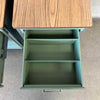 Vintage Mid Century Industrial Modern Sage Green Cabinets